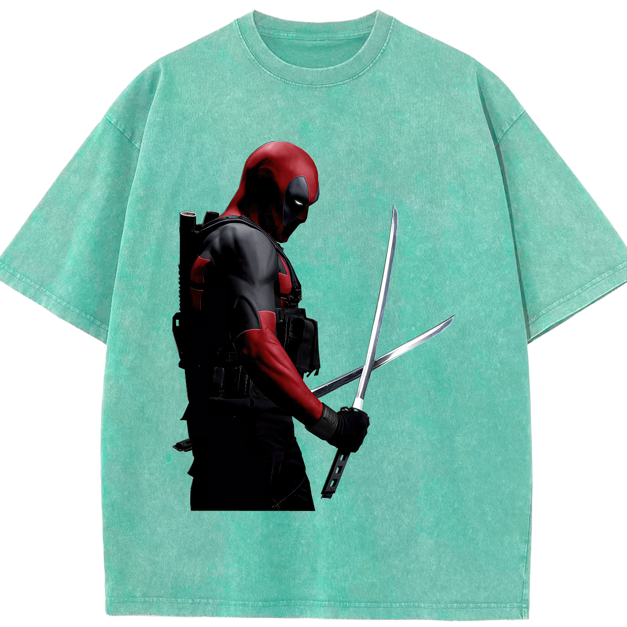 （画像用） Deadpool デッドプール 綿100% ヴィンテージ風 半袖Tシャツ（フロントプリント）